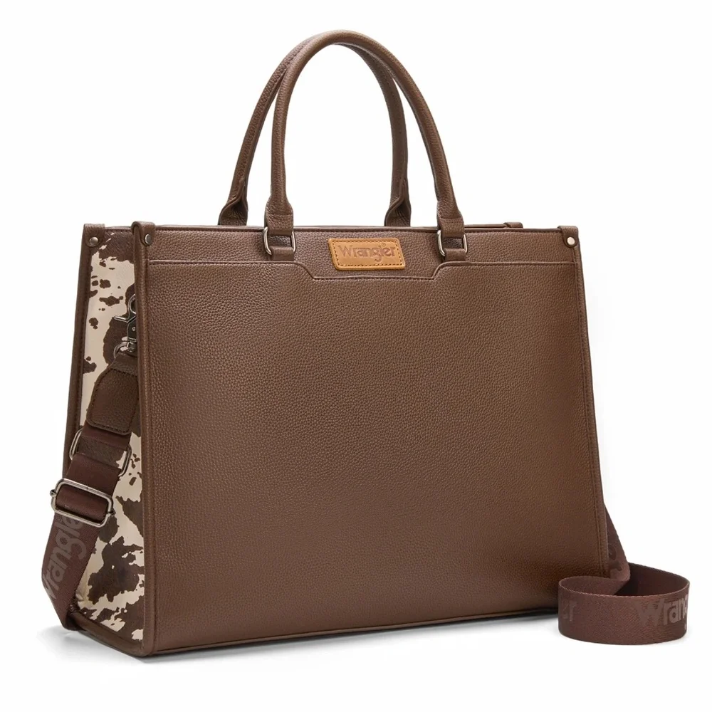 Wrangler Carry-All Large Tote Work Tote /Crossbody Coffee - Picture 1 of 6